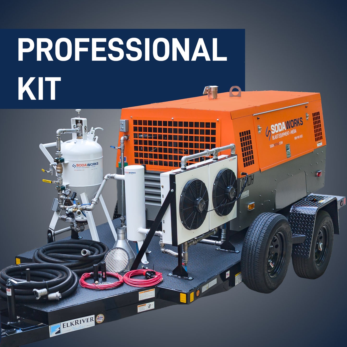 Professional Mobile Trailer-Mounted Soda Blasting System